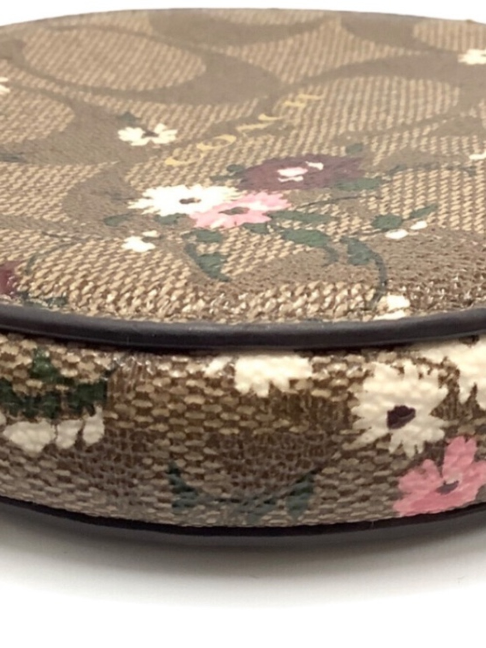 Coach Brown Signature Floral Round Pouch - Picture 9 of 10